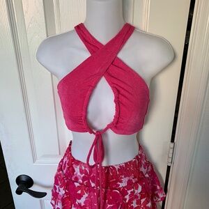 Peppermayo Pink Harlow Beach Crop Top